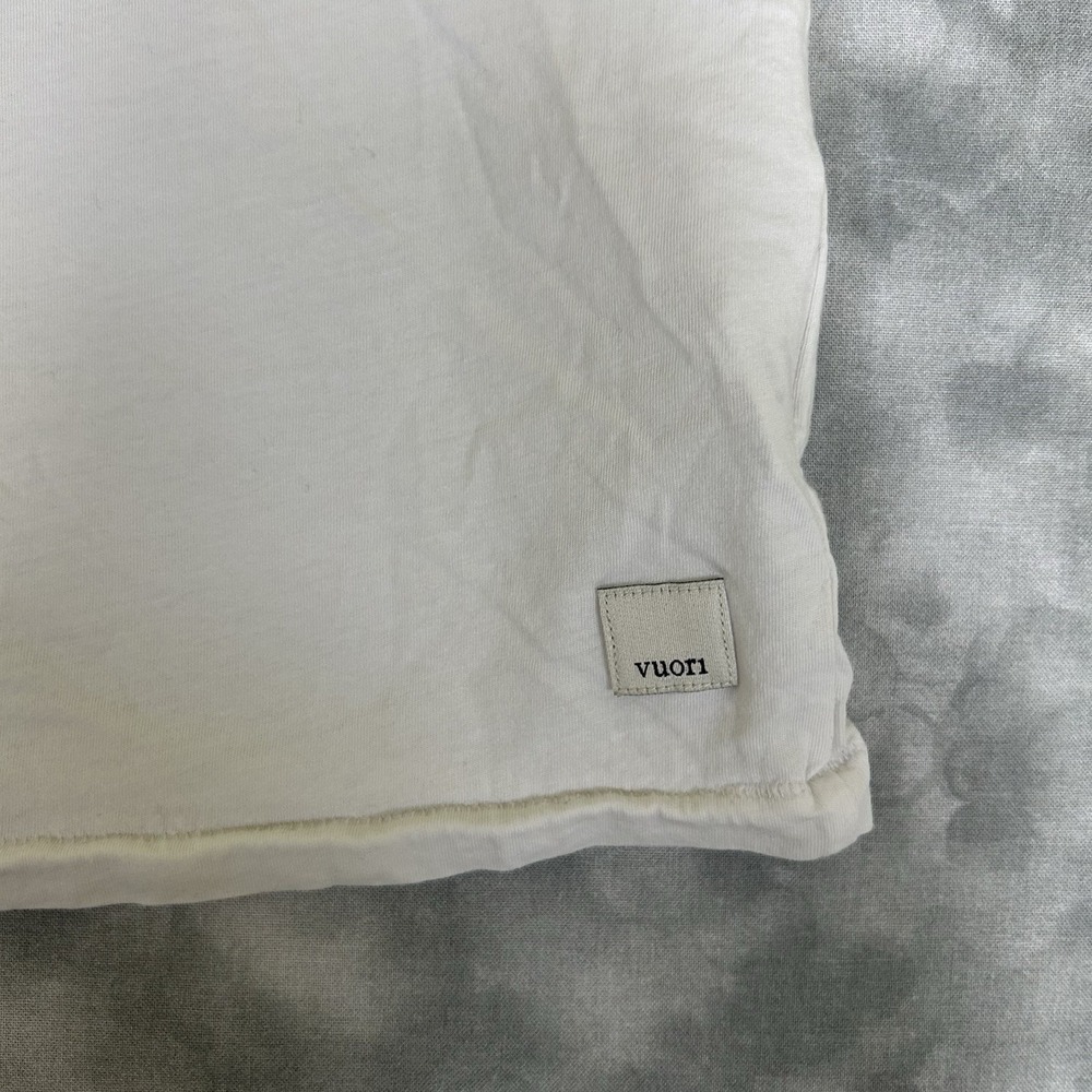VUORI Sutton V-neck Tee Shirt‎ Womens XL White Short Sleeve Relaxed - Picture 2 of 8